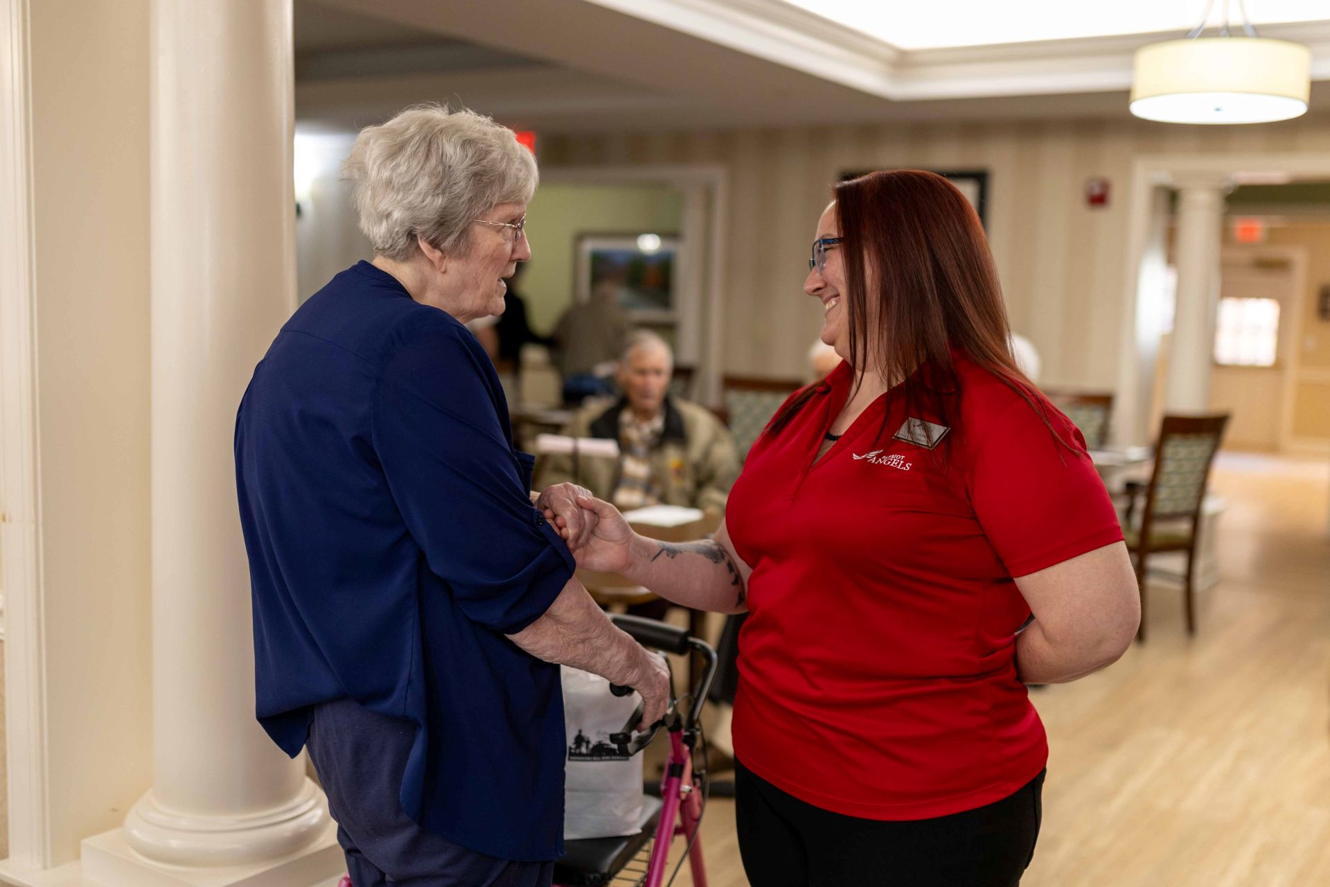 Nurse helping veteran